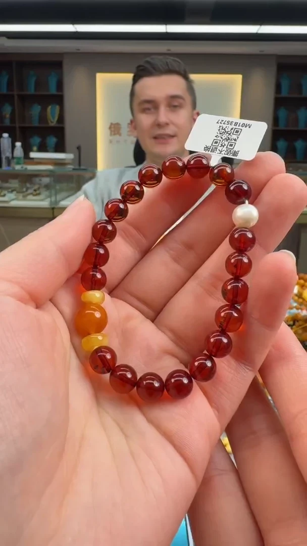 【闪购商品】琥珀手串未镶嵌秒拍号030
