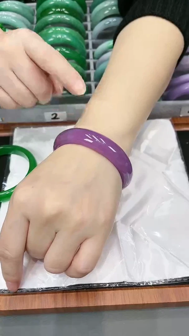 【闪购商品】砖雕s36  紫罗兰正圈手镯 圈口53-60