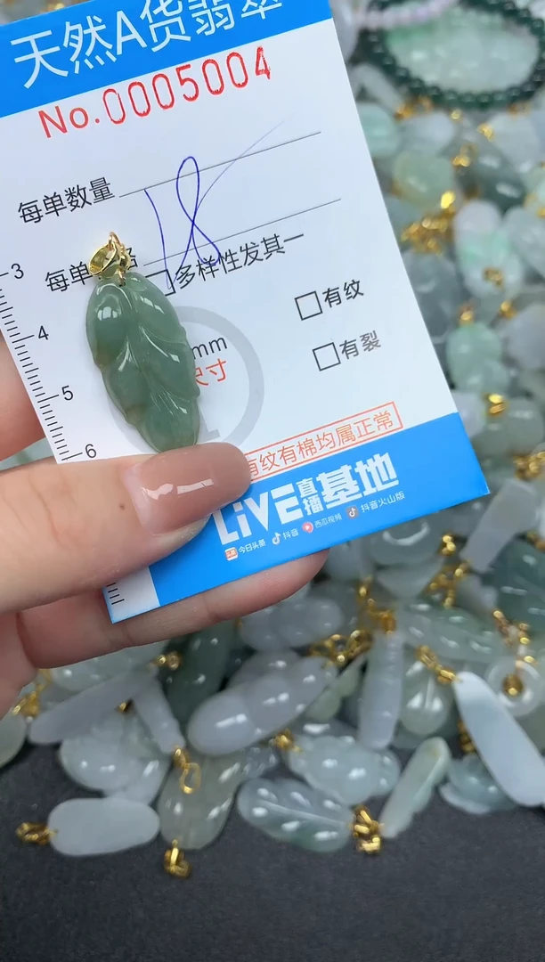 颈饰未镶嵌翡翠净货挂件-5004