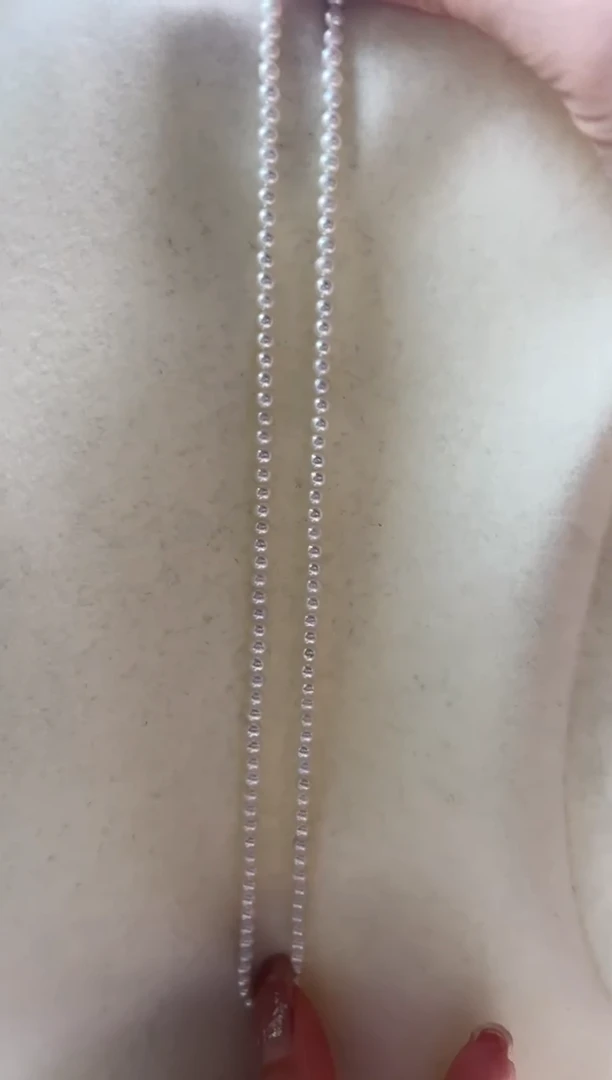 18K金镶嵌淡水珍珠DA小米串链 3-4 xs002