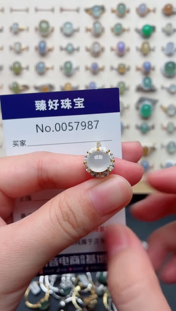 银S925镶嵌戒指翡翠.