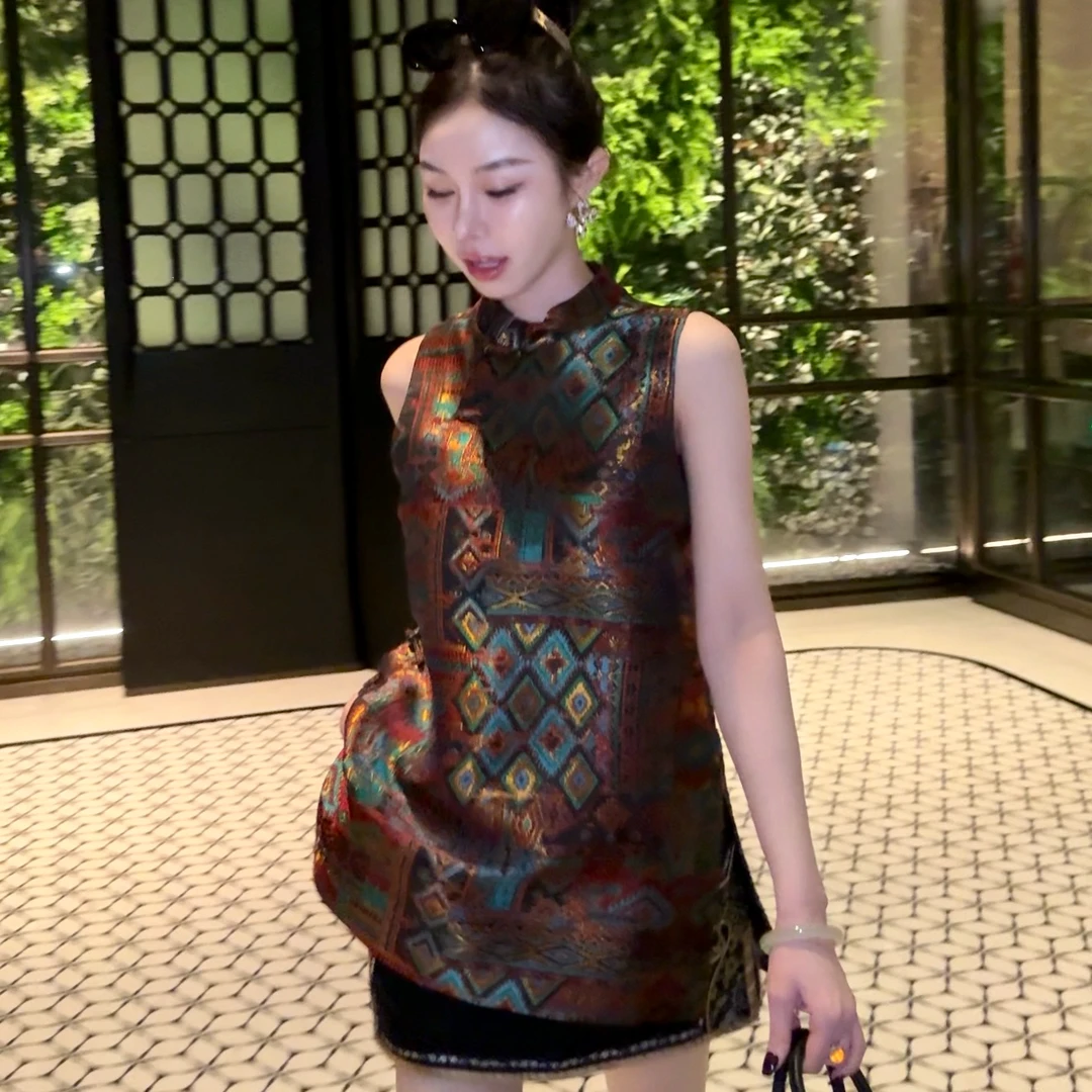 蘇格高定-【长福禄】新中式国风洋气时尚百搭盘扣马甲上衣