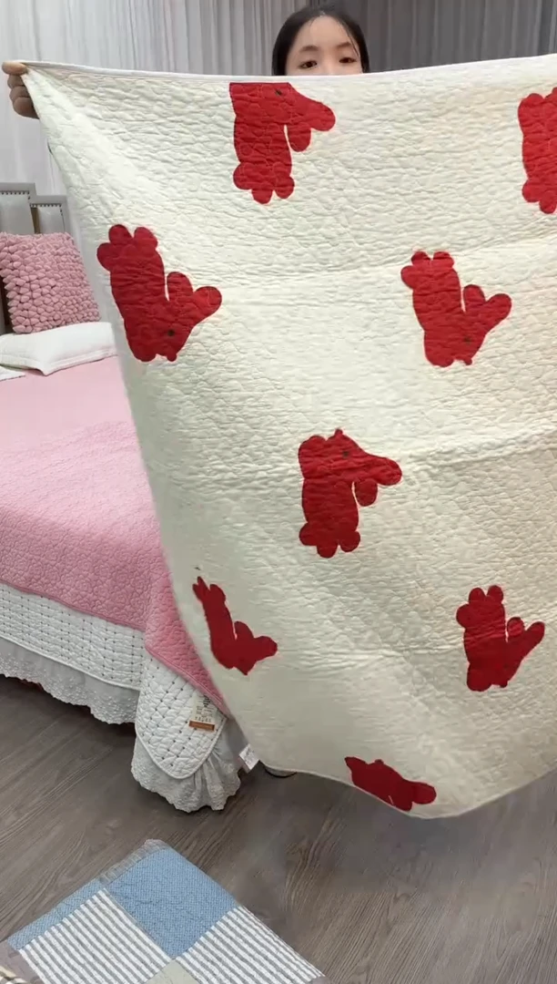 棉福利床盖可爱兔110*130