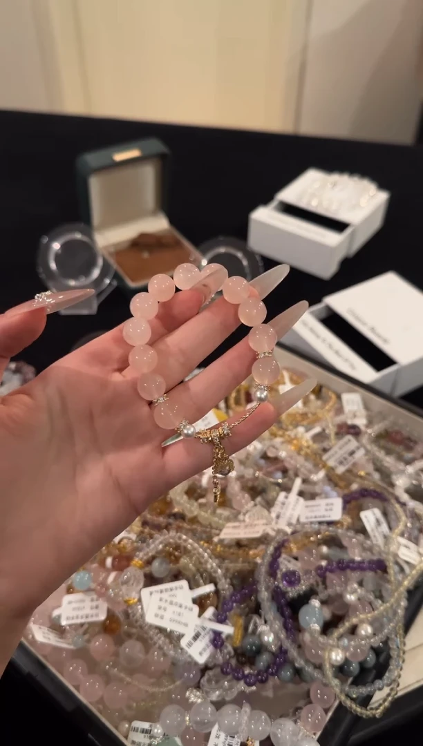 水晶手链合金粉水晶x1943