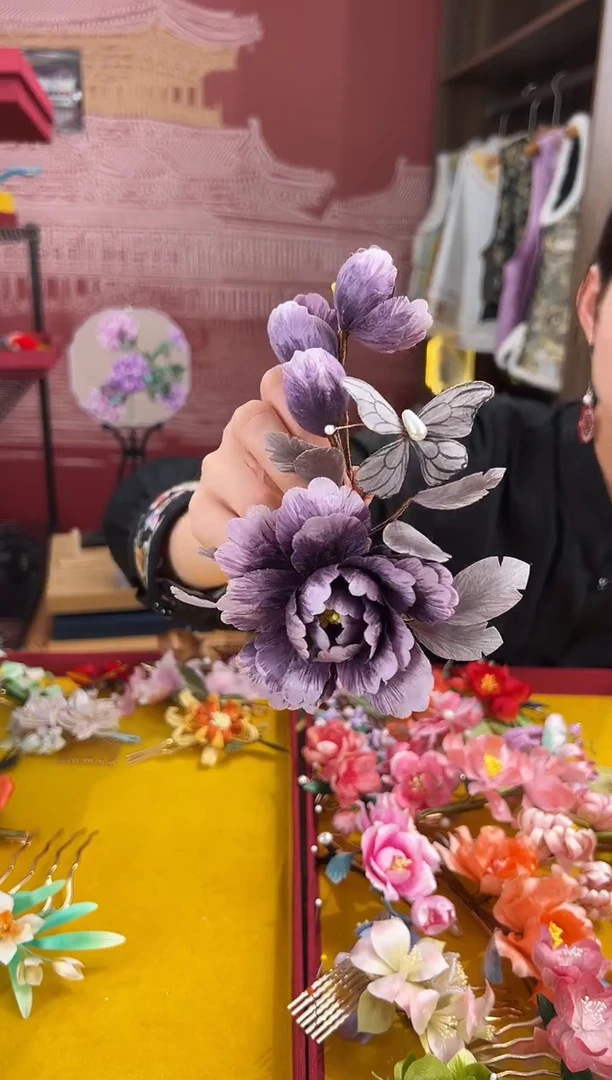 【闪购商品】刺绣 非遗绒花（发饰）