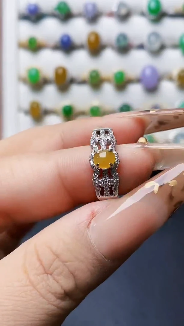 银S925镶嵌戒指翡翠1049