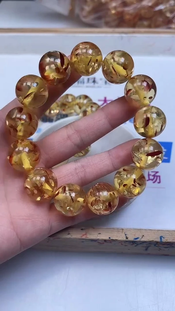 裸石琥珀未镶嵌M546 花 珀18mm2颗9.9元