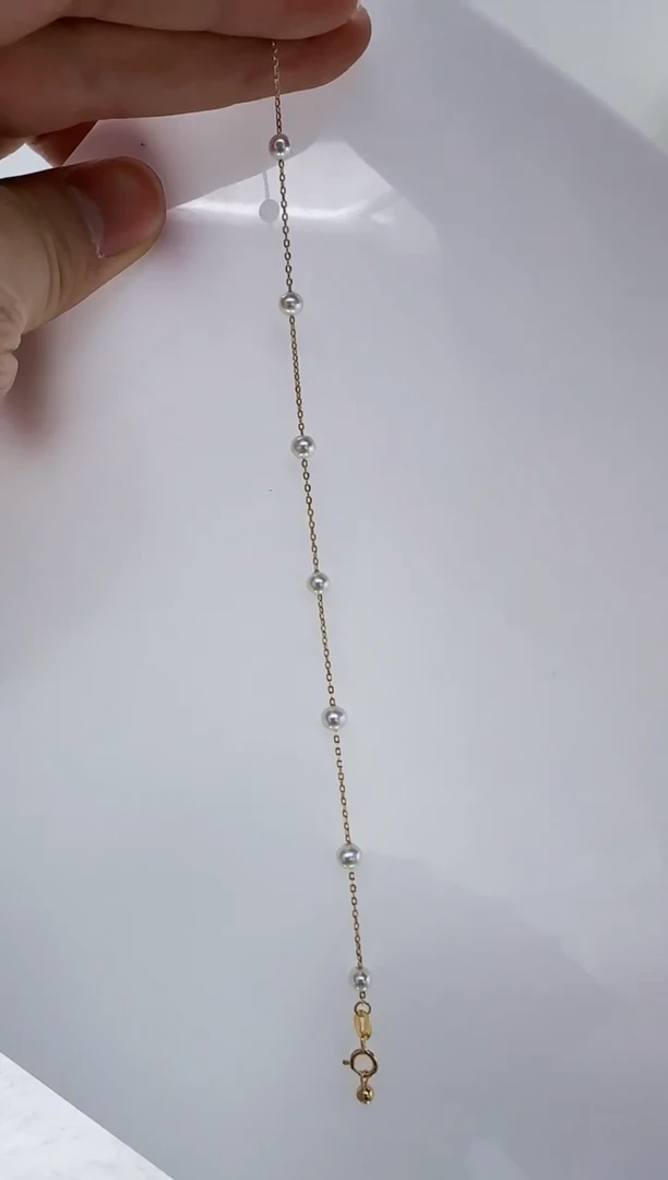 银S925镶嵌淡水珍珠DA 白珠手链 A645