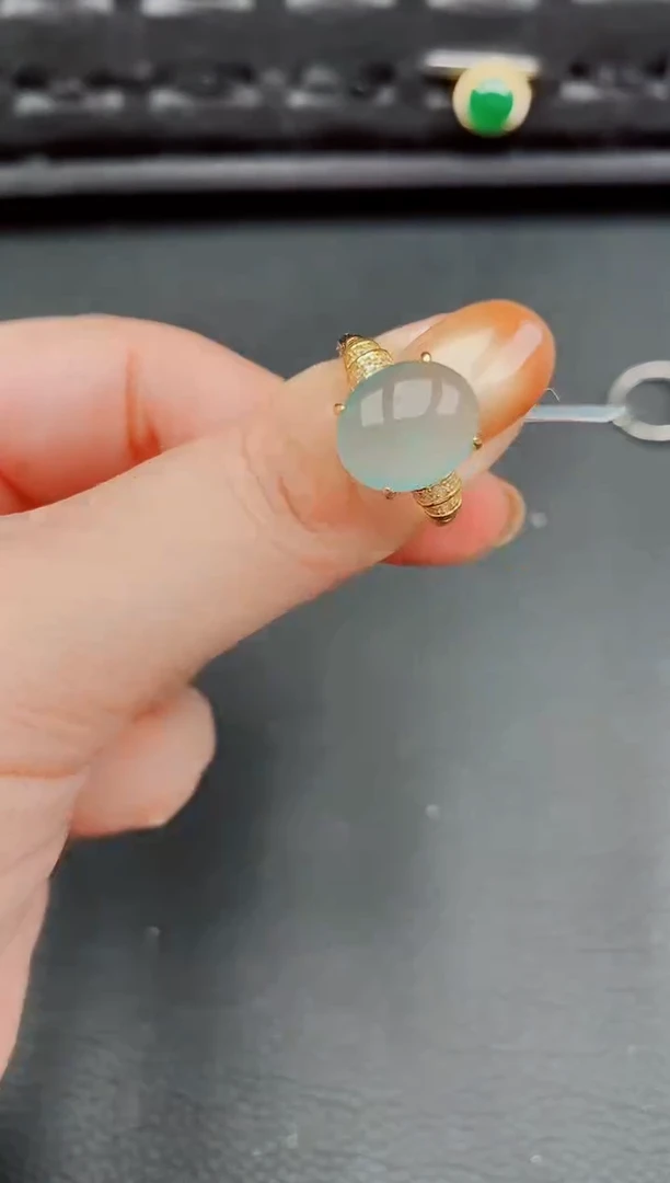 【闪购商品】翡翠戒指银S925镶嵌天然a货翡翠264