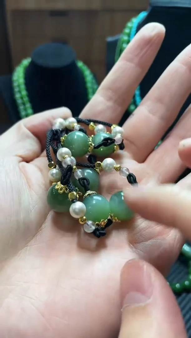 颈饰未镶嵌和田玉和田玉碧玉粉青单珠项链多样性其一发货