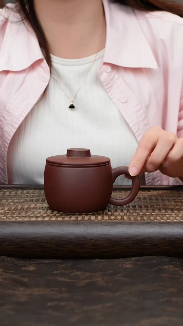 茶杯紫砂手工紫砂盖杯3件套