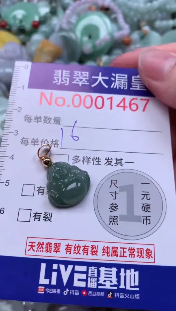 翡翠未镶嵌吊坠(不含链)1467