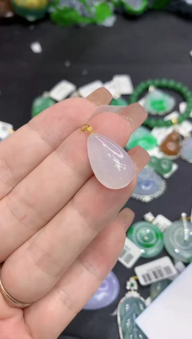 吊坠(不含链)18K金镶嵌翡翠11