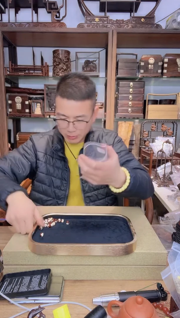 【闪购商品】乌木类书架159小叶紫檀嵌猛犸9*10老型单颗