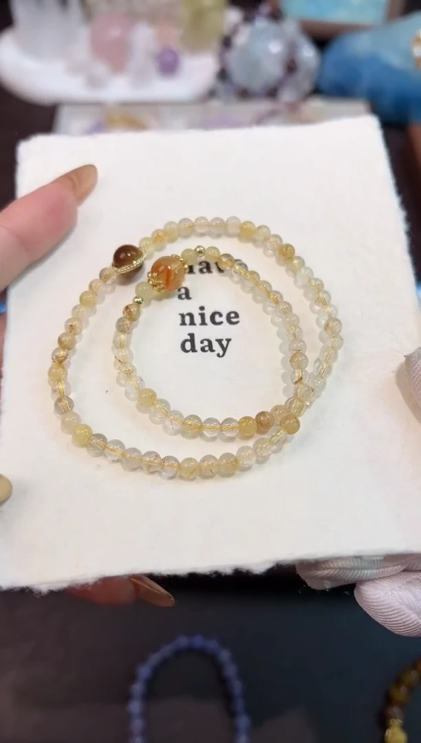 手串未镶嵌水晶小金双圈新