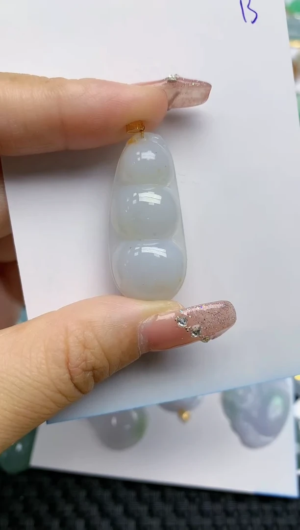 【闪购商品】翡翠颈饰18K金镶嵌天然A货翡翠 13