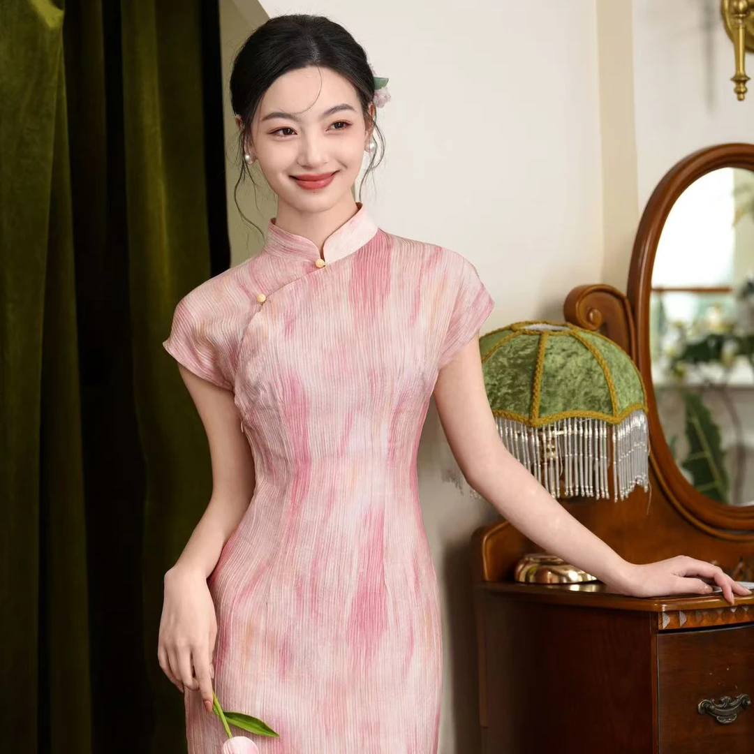 【粉茵】苏囡囡新中式复古国风气质改良旗袍修身2025年轻款夏季