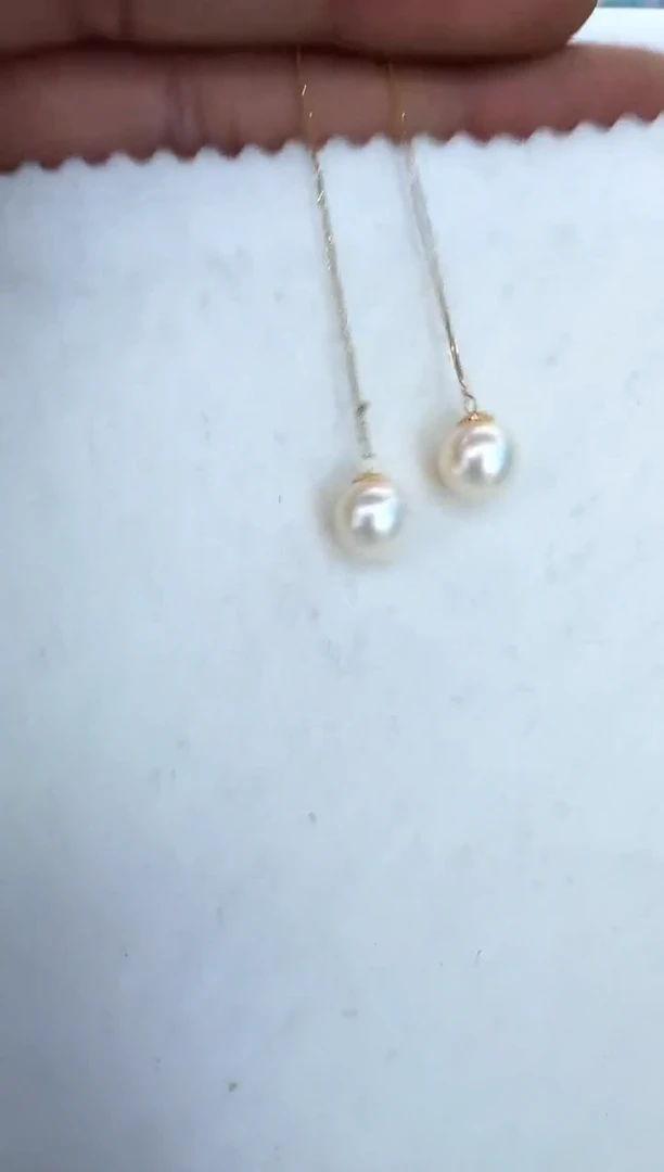 【闪购商品】海水珍珠耳饰18K金镶嵌耳线