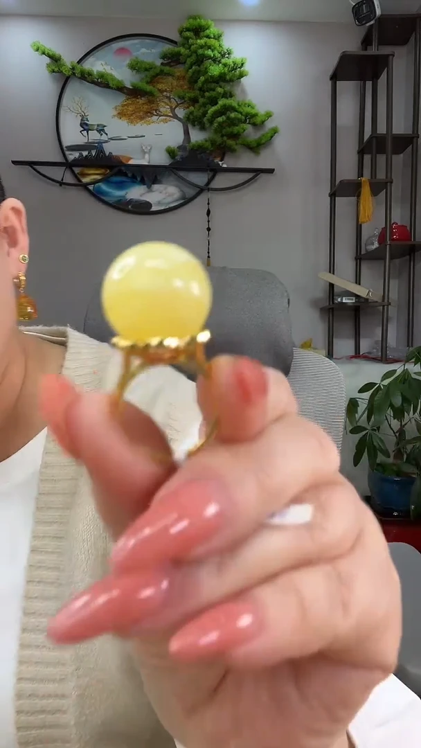 琥珀颈饰未镶嵌戒指