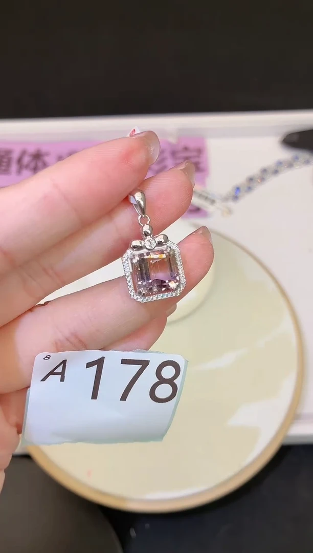 颈饰银S925镶嵌水晶多样性发一A178