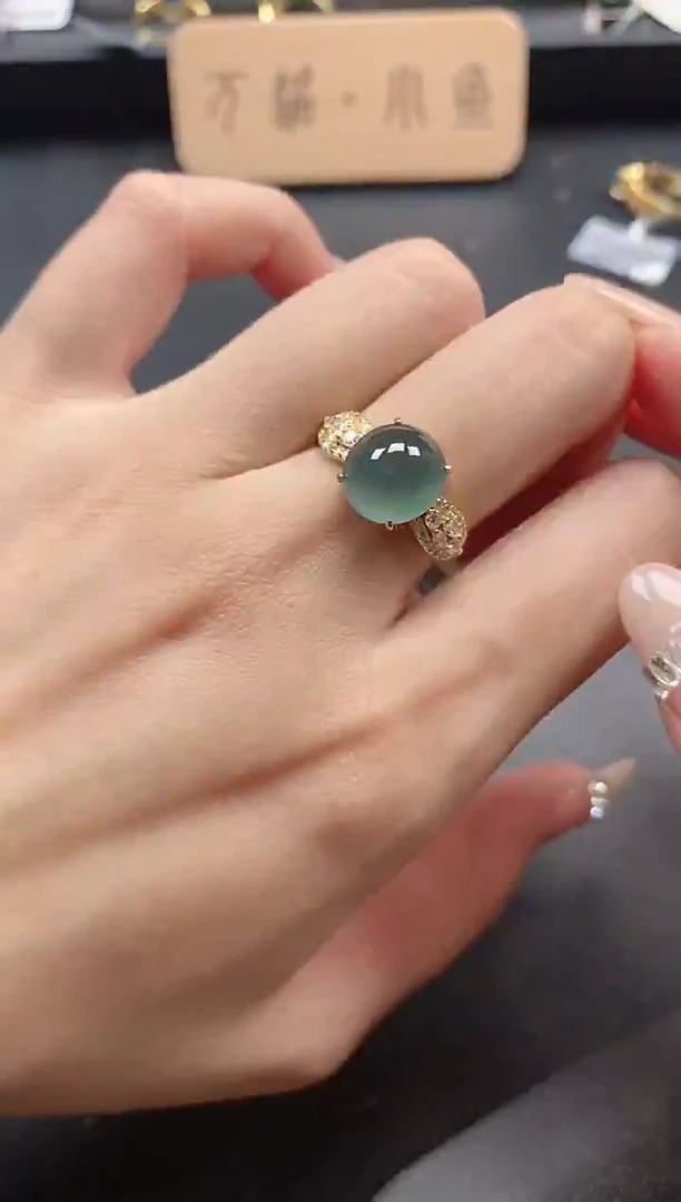 银S925镶嵌戒指翡翠51151