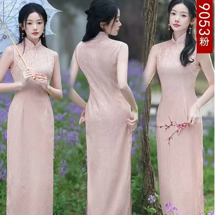 恬子梦 T682 偏小拍大   夏季新款  腮红 裙长122 长款旗袍