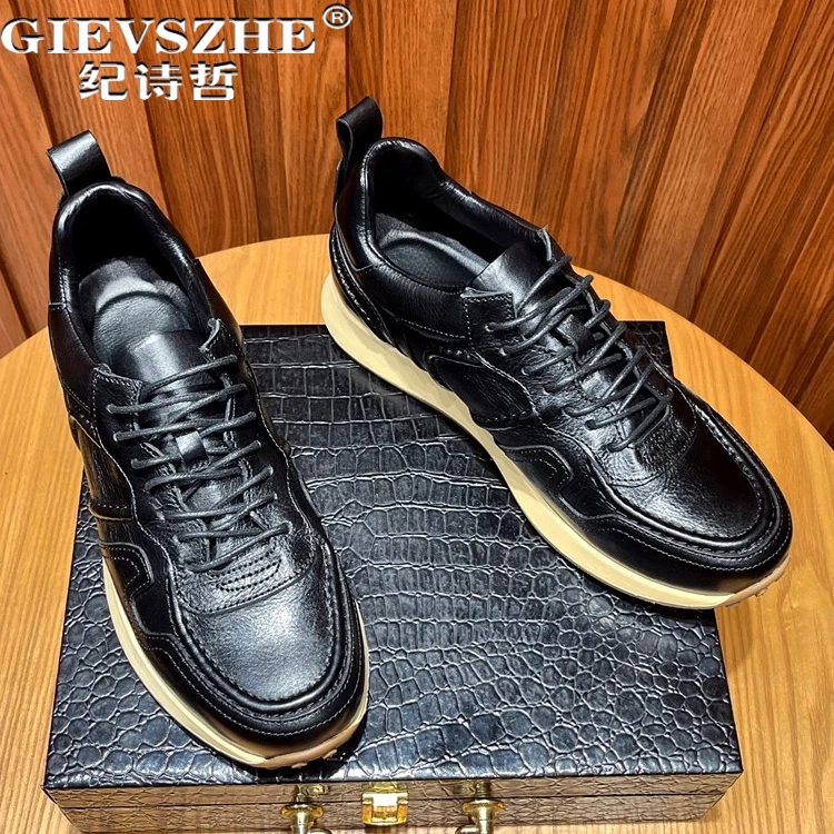 纪诗哲男鞋潮流百搭轻便运动鞋男款复古时尚跑步鞋透气轻奢休闲鞋