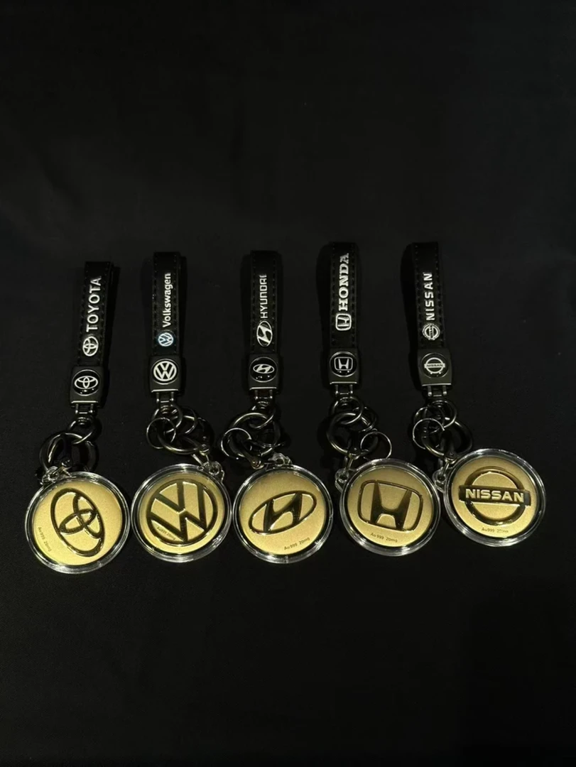 含金工艺品中国金店汽车钥匙扣挂件原标真皮520送男友父亲节礼物