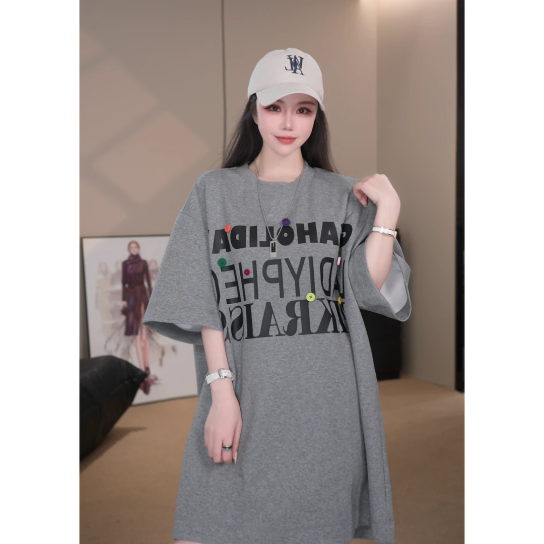 【丽丽专属】GGAHOLIDAY设计师款字母大T百搭宽松高质感出行短袖T恤