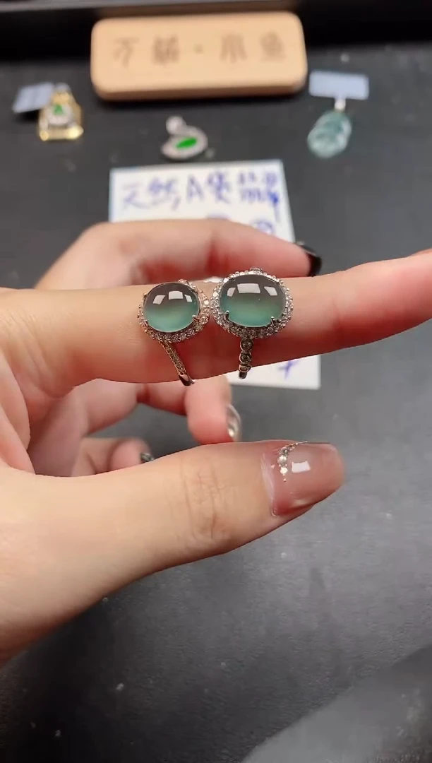 银S925镶嵌戒指翡翠51151