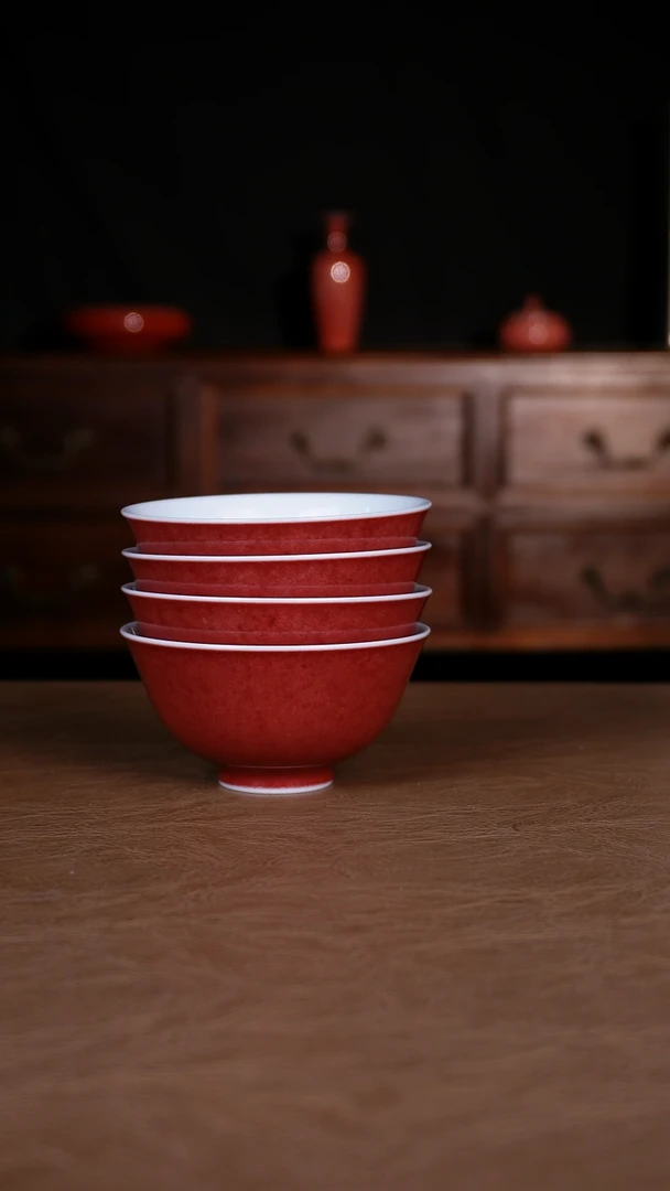 杯子平*景德镇陶瓷豇豆红