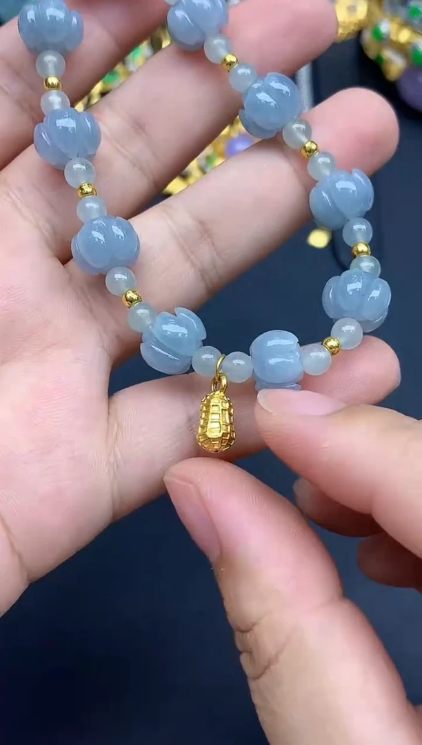 足金镶嵌手链翡翠114-春日珠宝