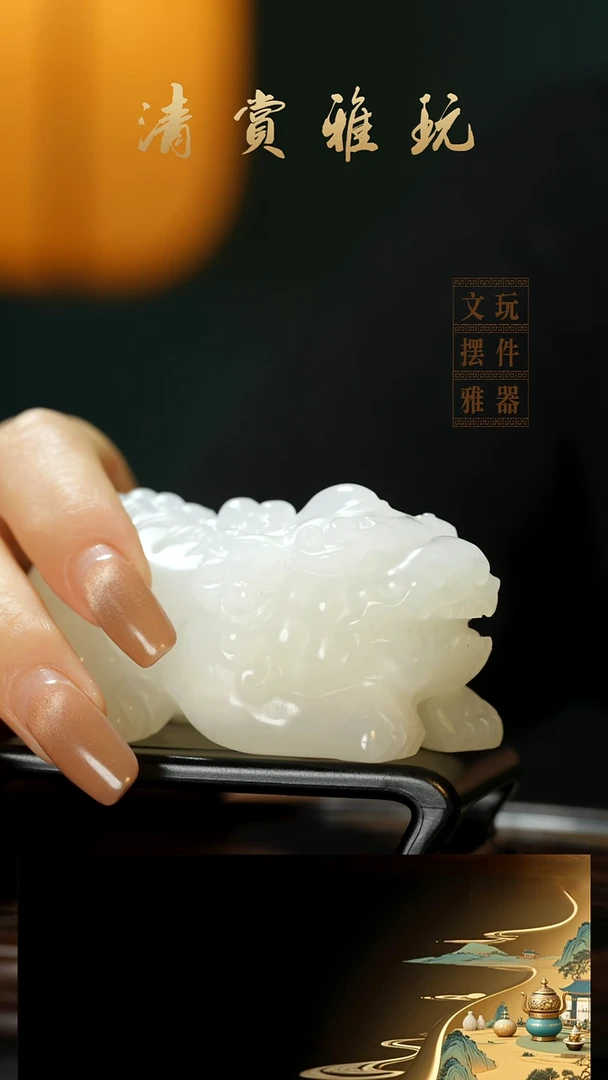 玉《貔貅》手把件摆件