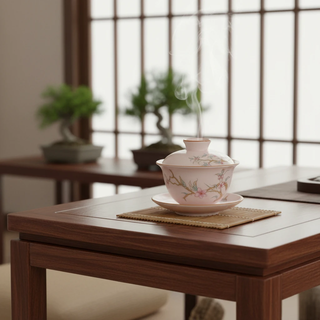 粉汝窑梅花壶  2842