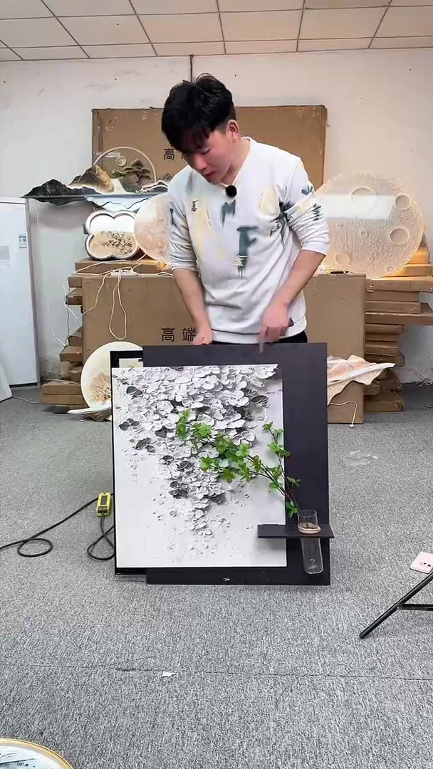 竖款高货清仓 微瑕 介意勿拍  60*80【电表箱】砂岩 带水杯绿植