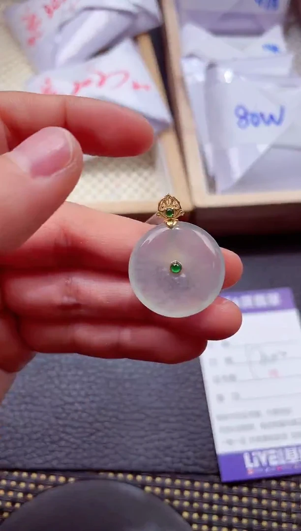 18K金镶嵌挂件翡翠000888