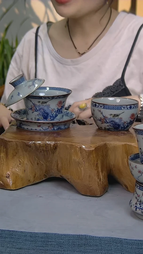 2件套陶瓷茶具老陶泥开片纹