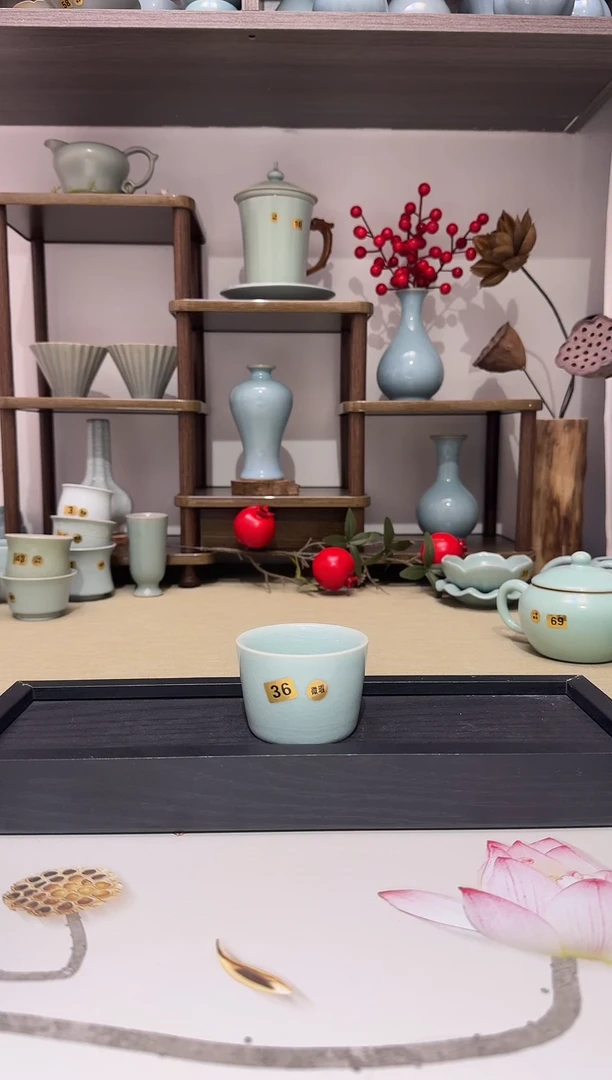 杯子36小缸杯 天青釉微瑕  主人杯品茗杯*