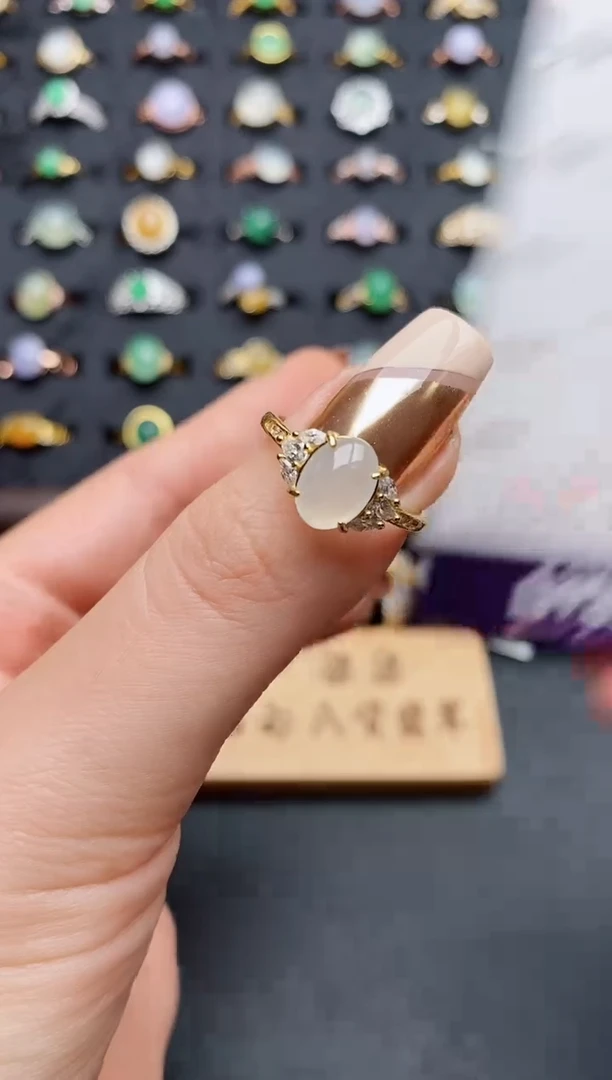 银S925镶嵌戒指翡翠.