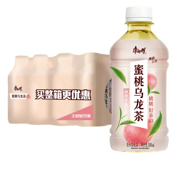 【6瓶】康师傅蜜桃乌龙茶饮料330ml整箱囤货0脂聚餐果味茶饮品