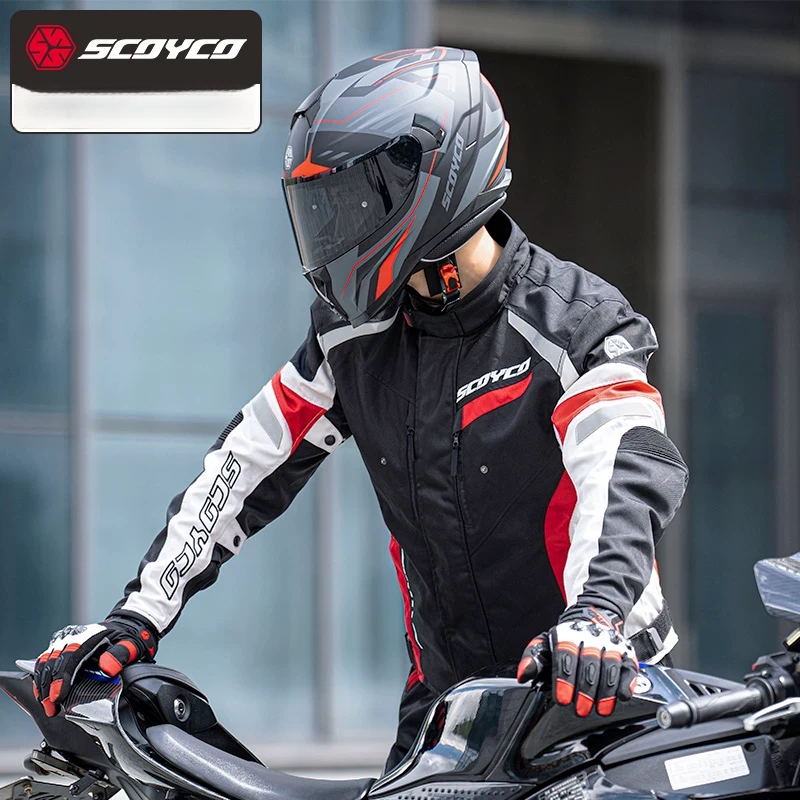 赛羽摩托车骑行服通勤赛车套装秋冬季机车防摔骑士保暖夹克JK85-2