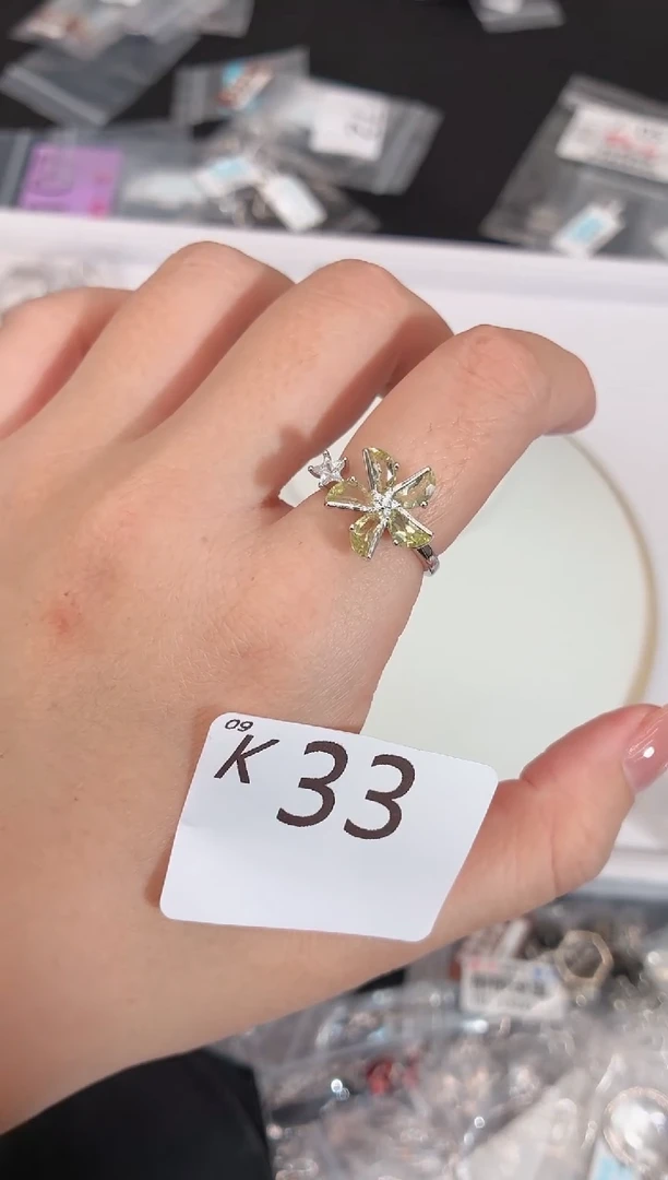 银S925镶嵌珠宝半成品水晶多样性发一K33