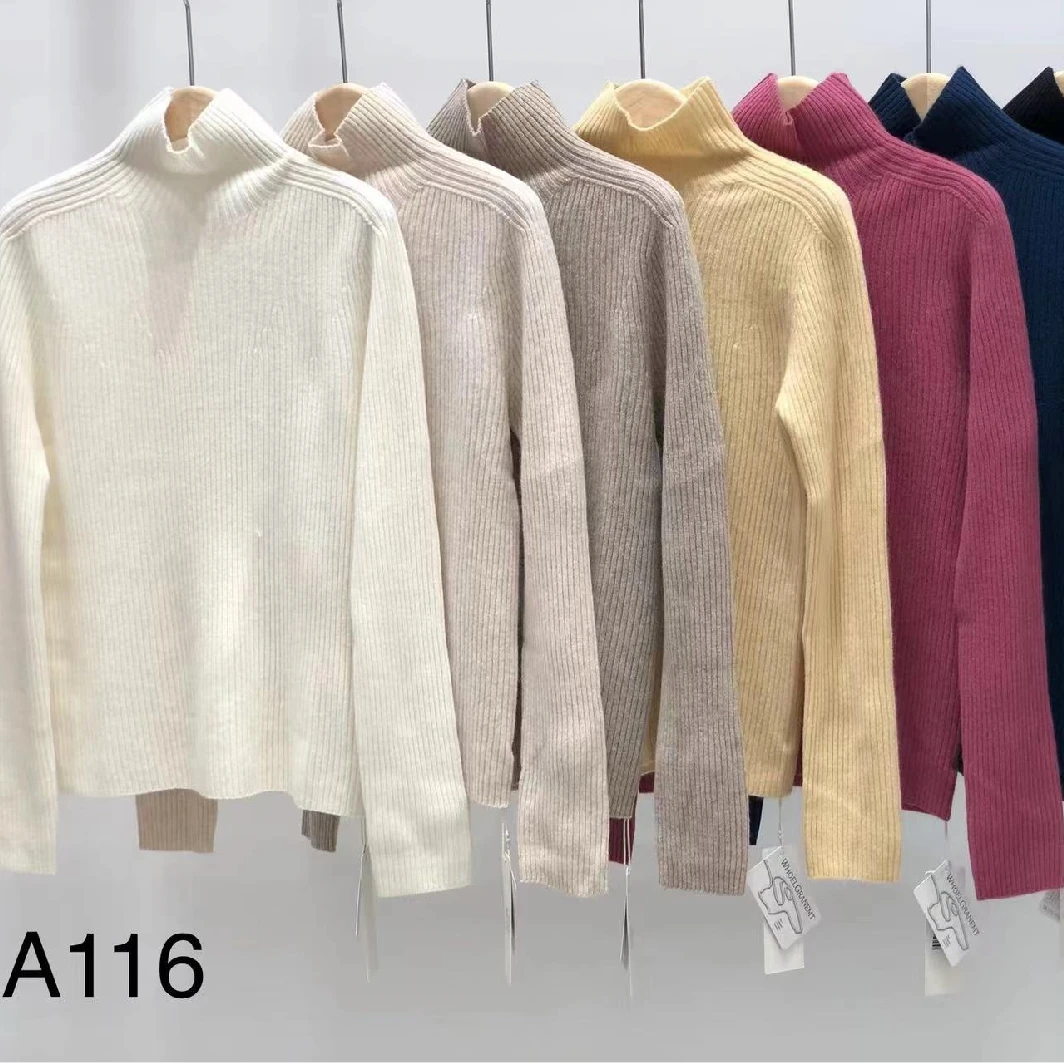 A116   厚款冬季高领纯色套头针织衫 一体无缝 (四色）