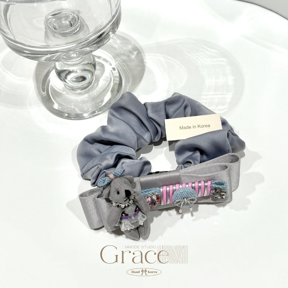 「重工系列-手工熊宝」韩国25四季百搭发绳发圈肠圈丸子头