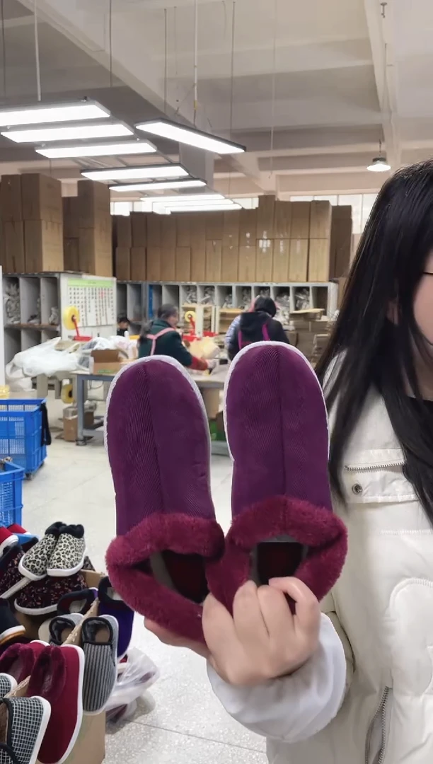 枣红毛圈棉鞋38码