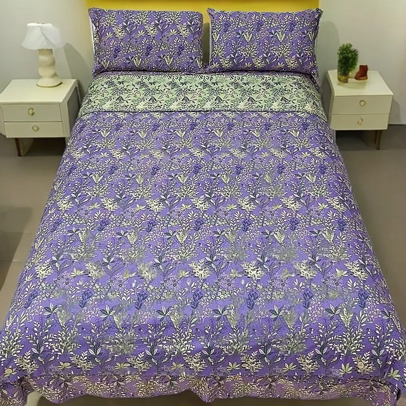 2025新年轻奢复古双层纱加厚四件套--田园风缤纷物语【标准】【加大】