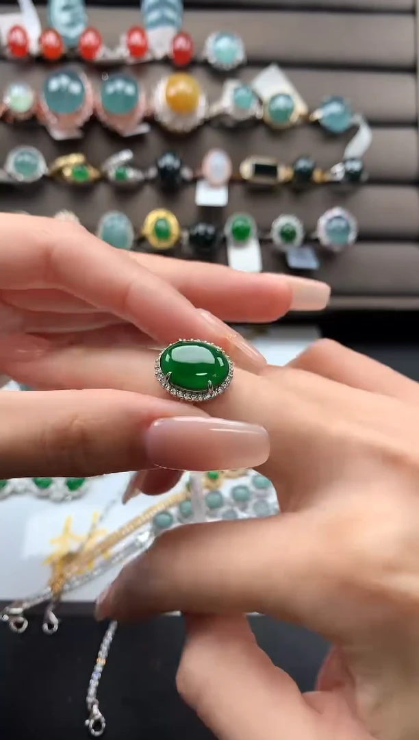 【闪购商品】翡翠戒指银S925镶嵌2321321312