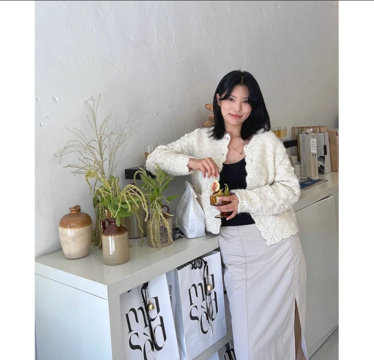 韩国小众品牌 MUSED 简约百搭韩系风格针织衫女