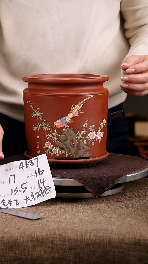 紫砂花盆花卉工艺4687+z