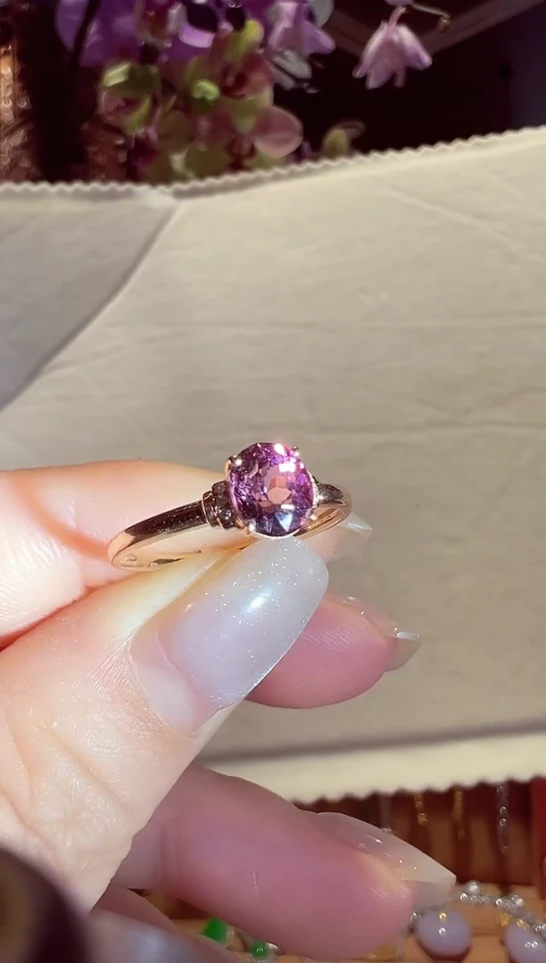 18K金镶嵌戒指碧玺碧玺戒指